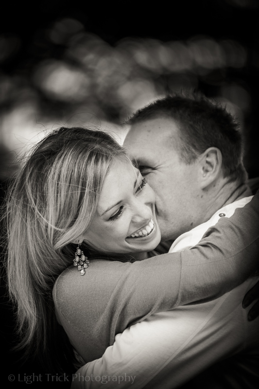 happy couple hugging and smiling